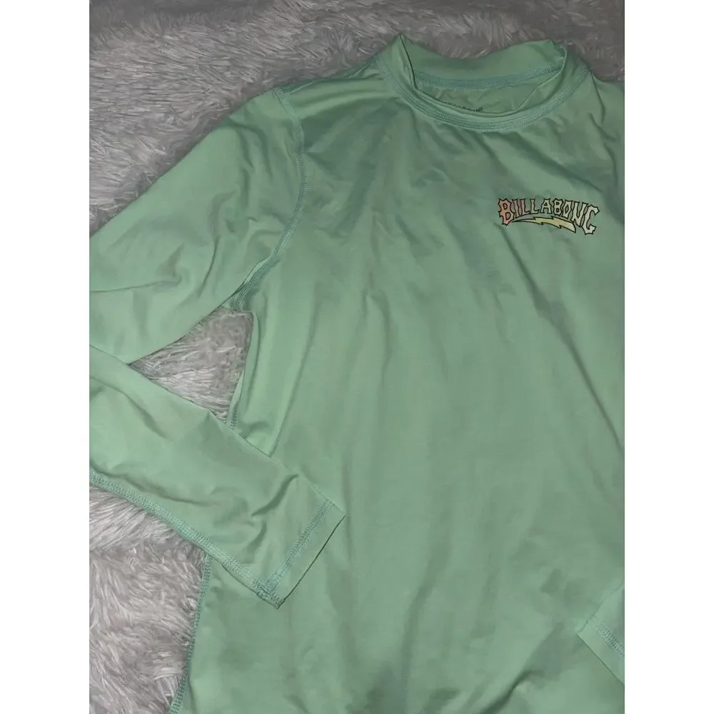 Billabong Adult S UVA/UVB Block Green Rashguard. Grt Quality & Condition